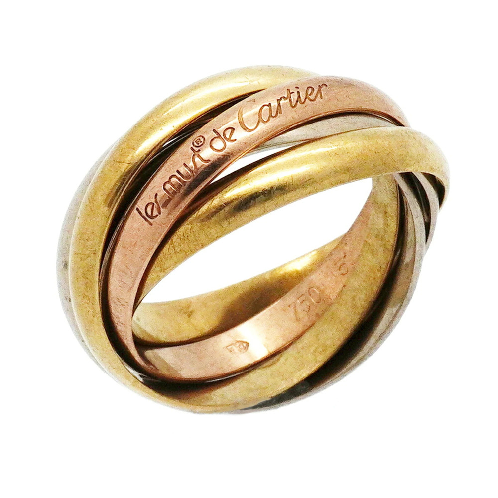 Cartier Trinity Ring, 5-band, 18K Yellow Gold (KYG), White (18KWG), Pink (18K...